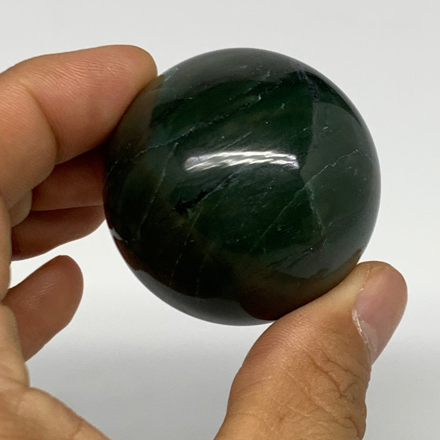 109g, 1.7"(42mm) Green Zade Stone Sphere Gemstone,Healing Crystal, B27164