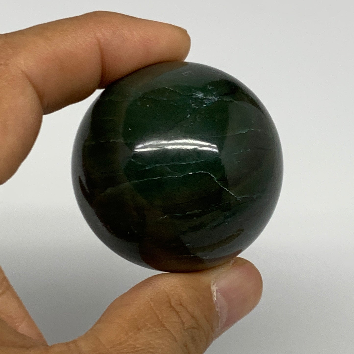109g, 1.7"(42mm) Green Zade Stone Sphere Gemstone,Healing Crystal, B27164