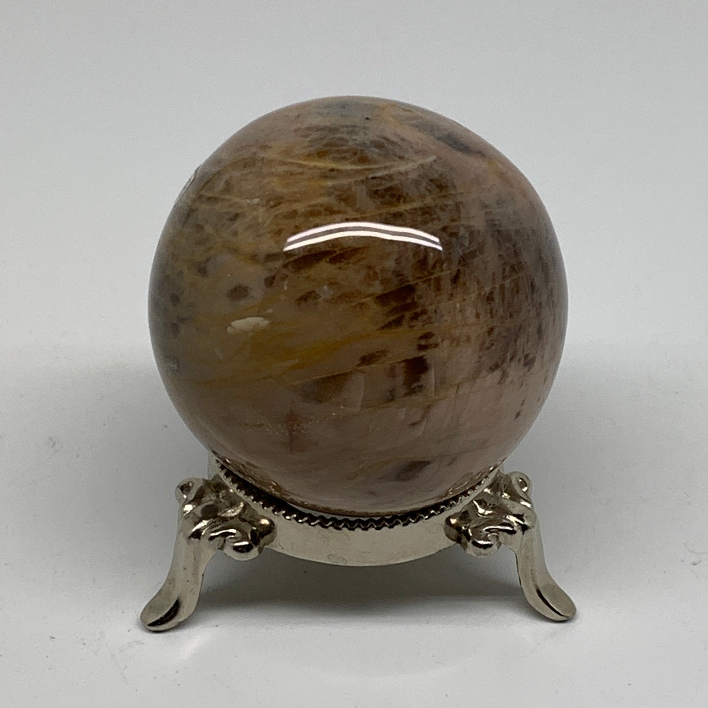 0.65 lbs, 2.3"(58mm), Black Moonstone Sphere Ball Gemstone Polished, B37528