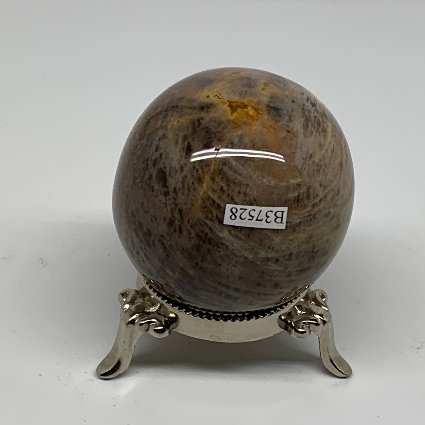 0.65 lbs, 2.3"(58mm), Black Moonstone Sphere Ball Gemstone Polished, B37528