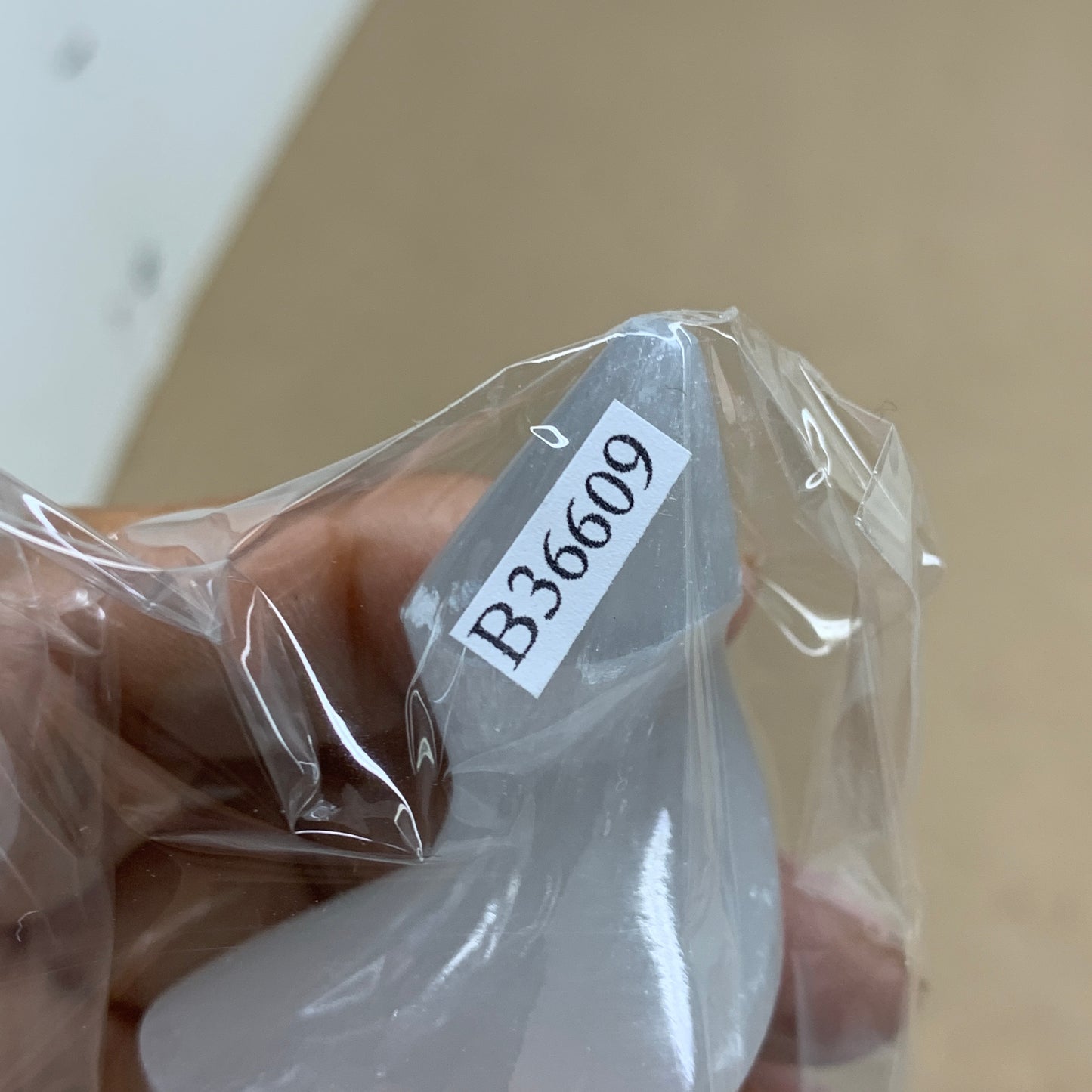 0.94 lbs.,7.25"x1.7", Selenite Spiral Crystal Tower Wand Point, B36609