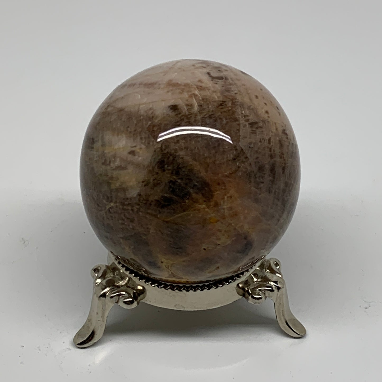 0.65 lbs, 2.3"(58mm), Black Moonstone Sphere Ball Gemstone Polished, B37528