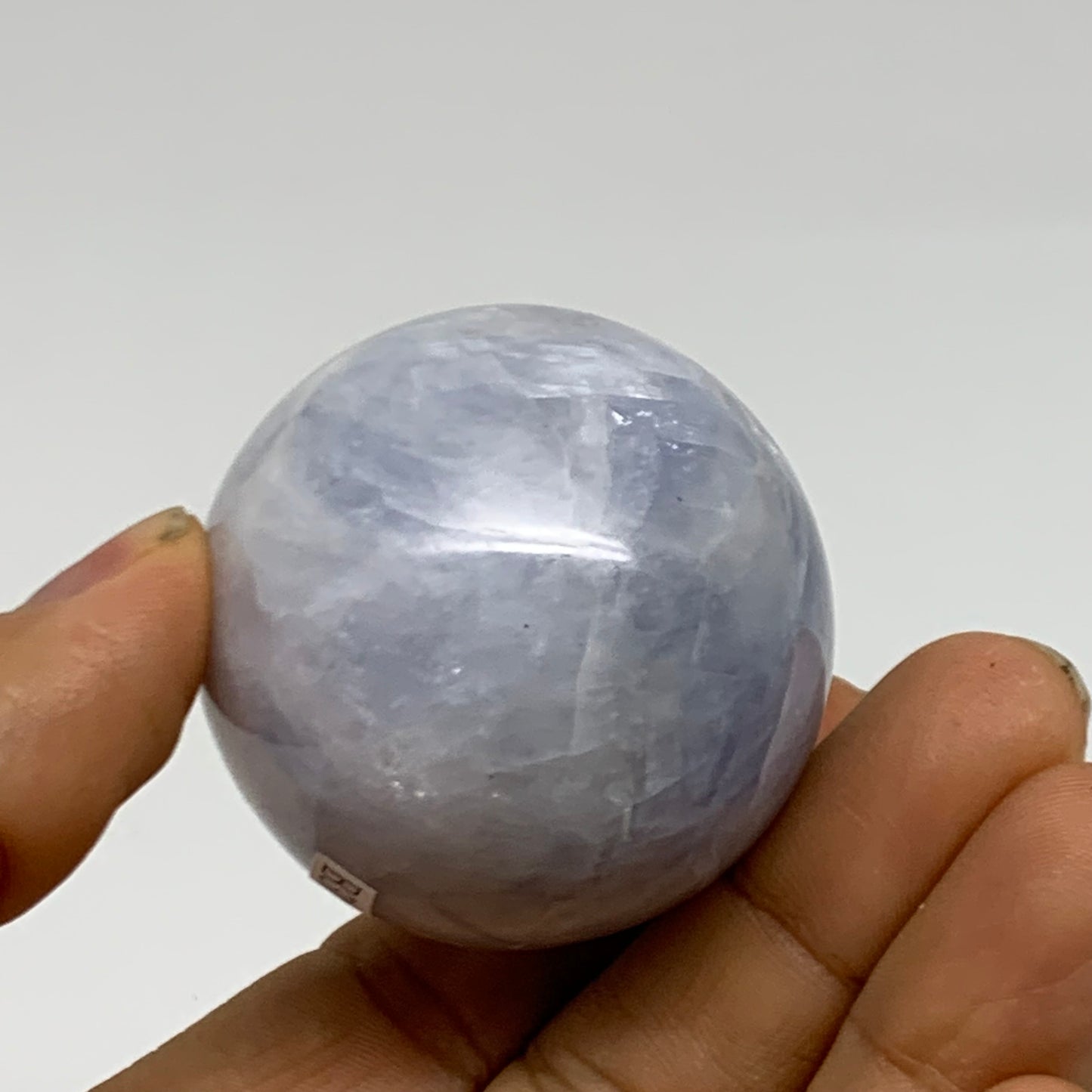 138.3g, 2.1"x1.7", Natural Blue Calcite Egg Polished Crystal @Madagascar, B38392