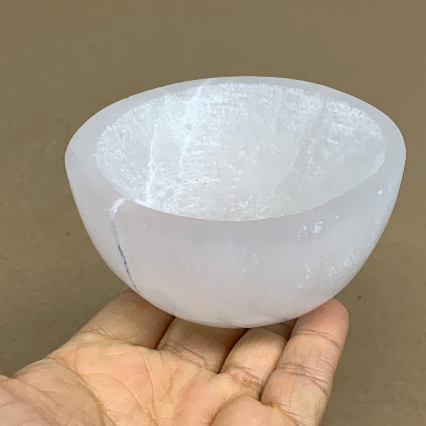 0.78 lbs, 3.5" Natural Round Selenite Bowl Crystals from Morocco, B35936