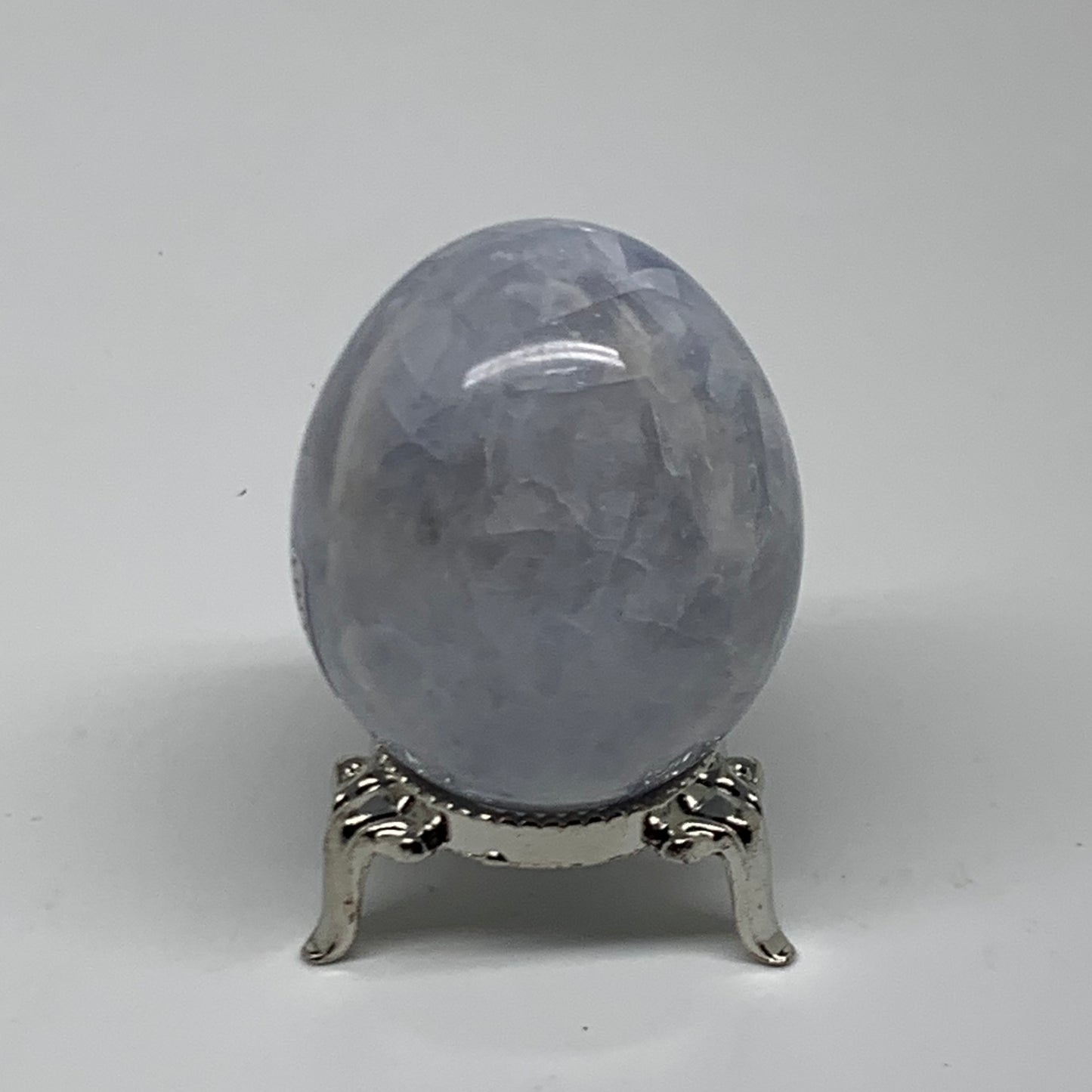 138.3g, 2.1"x1.7", Natural Blue Calcite Egg Polished Crystal @Madagascar, B38392