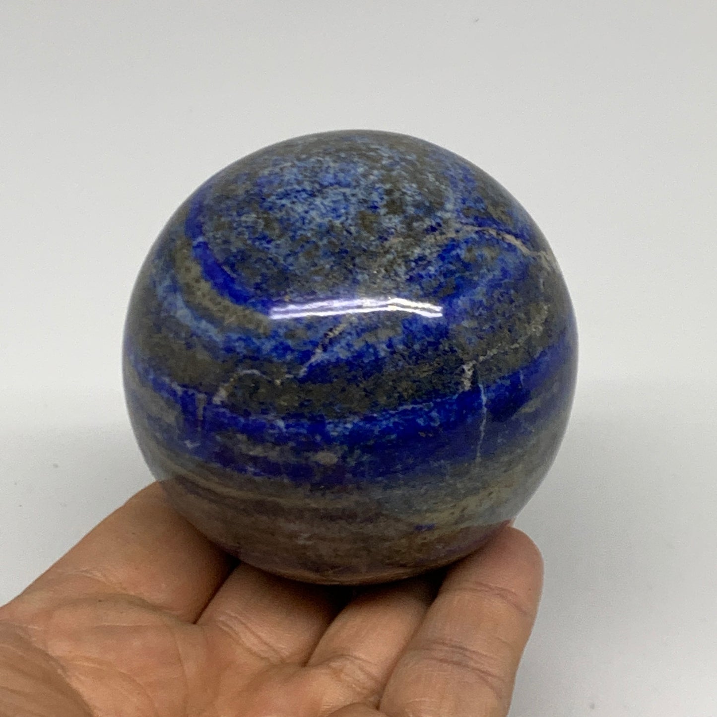 1.02 lbs, 2.6" (66mm), Lapis Lazuli Sphere Ball Gemstone @Afghanistan, B33165