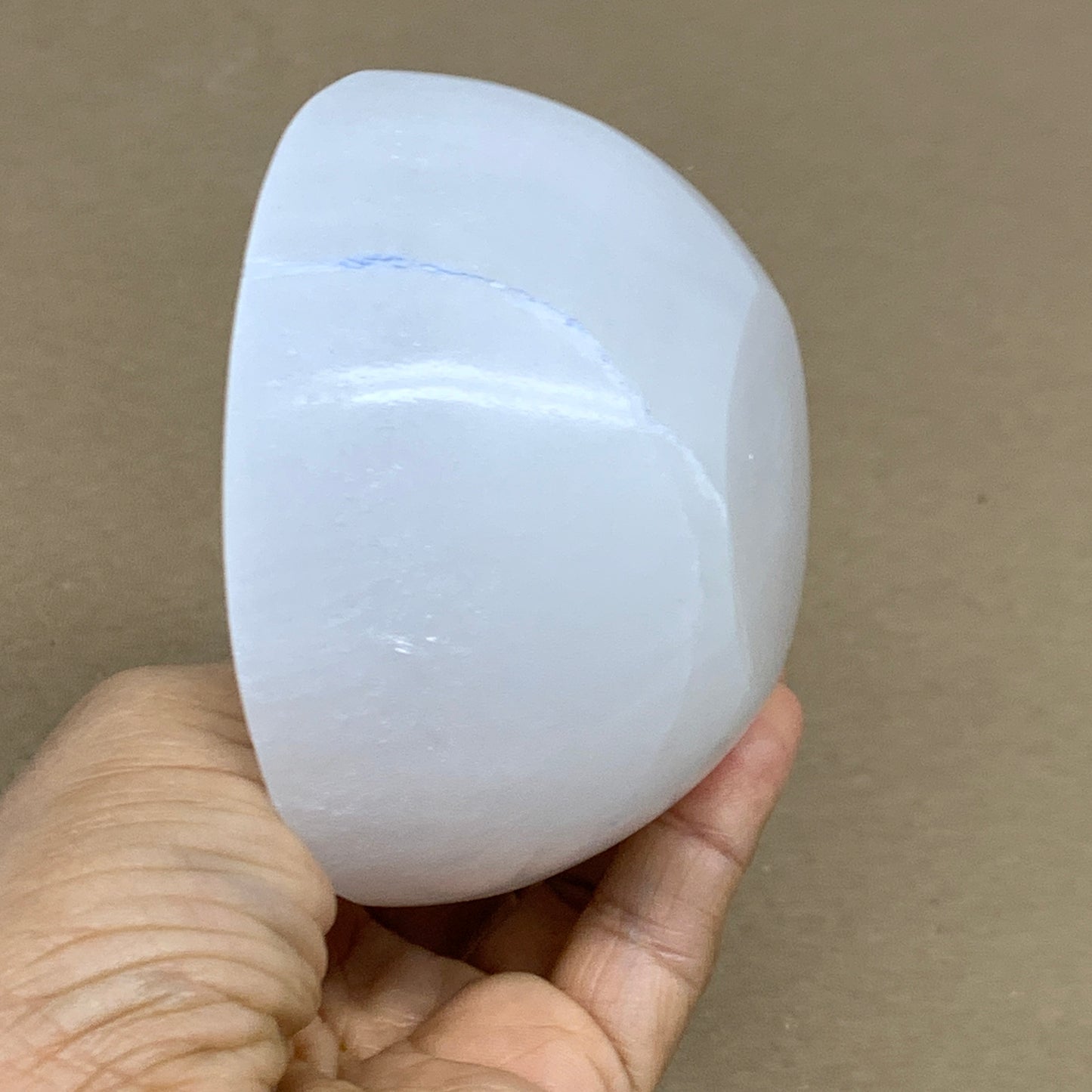 0.78 lbs, 3.5" Natural Round Selenite Bowl Crystals from Morocco, B35936