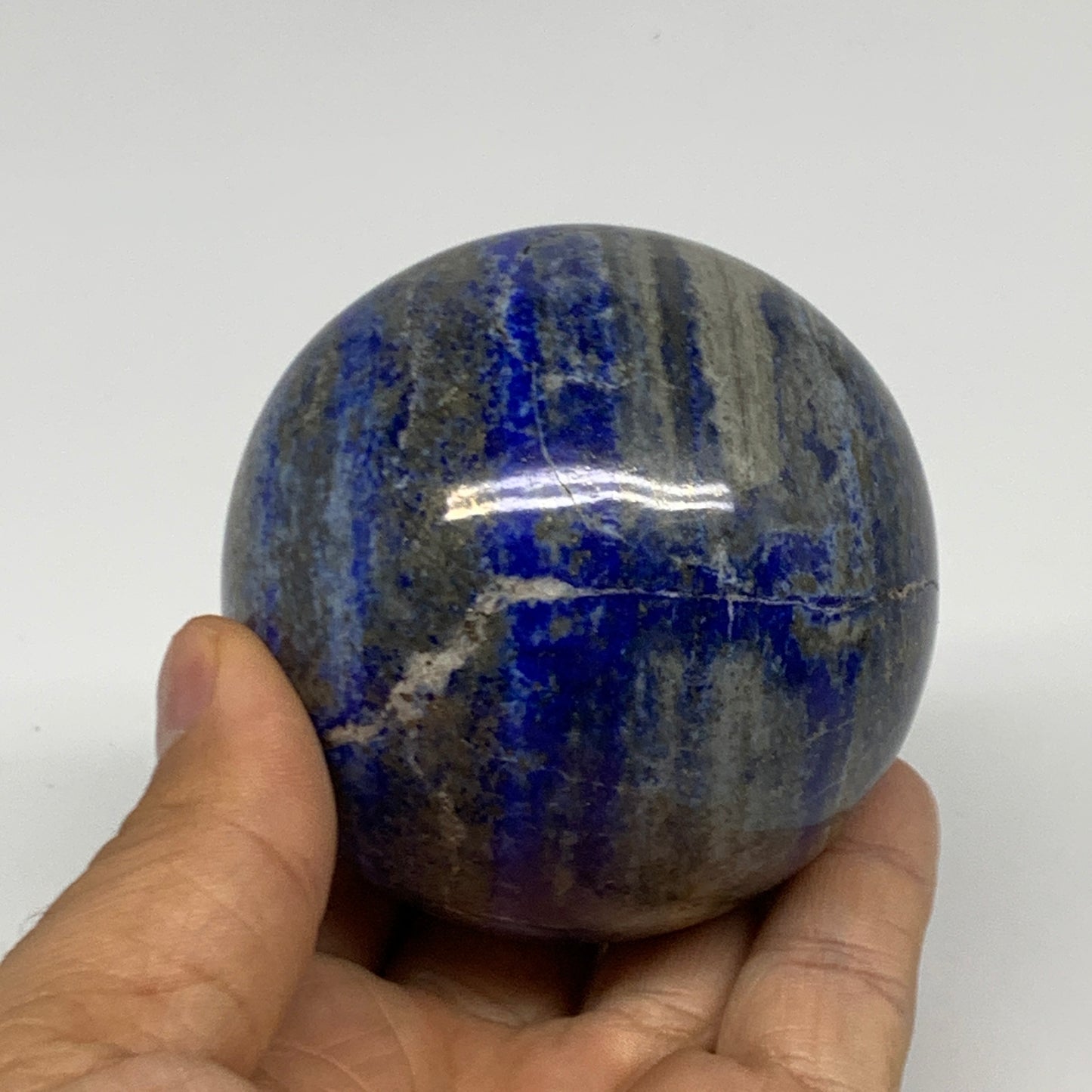 1.02 lbs, 2.6" (66mm), Lapis Lazuli Sphere Ball Gemstone @Afghanistan, B33165