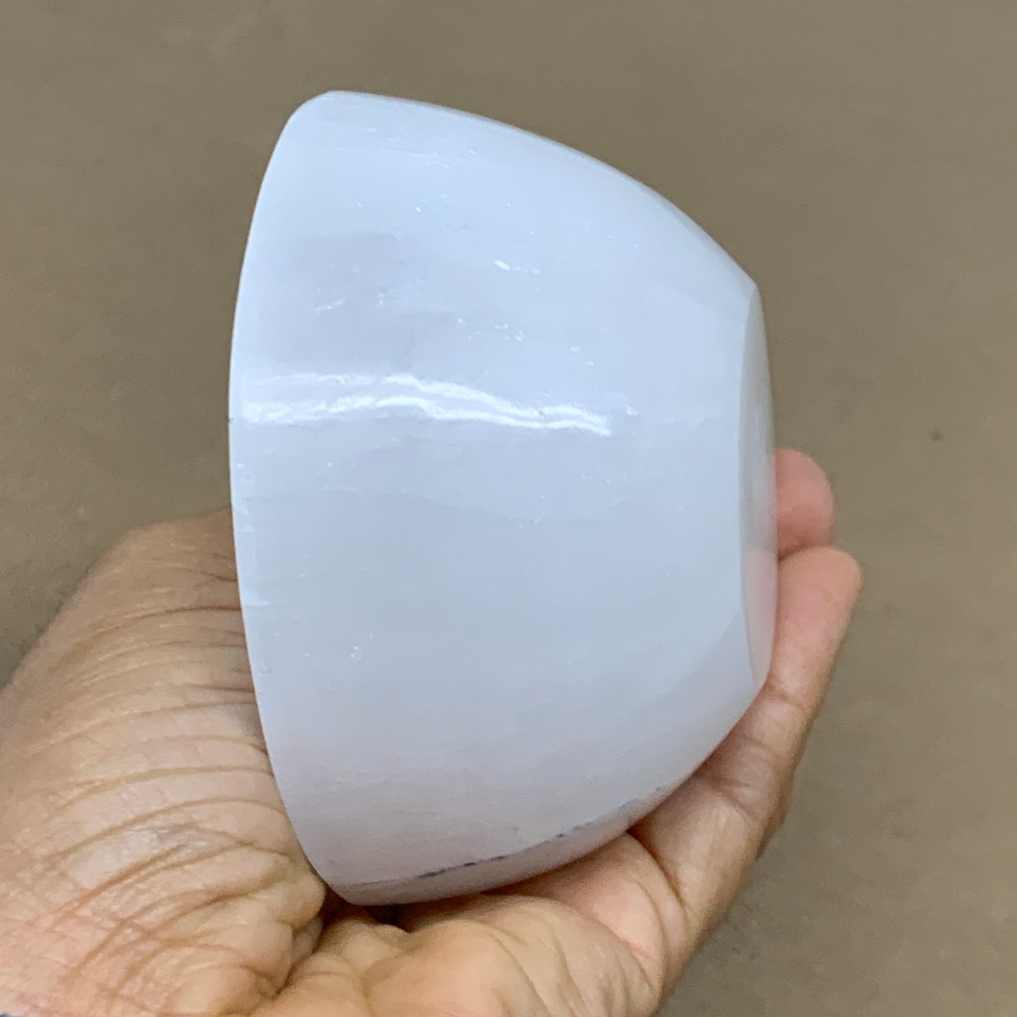 0.78 lbs, 3.5" Natural Round Selenite Bowl Crystals from Morocco, B35936