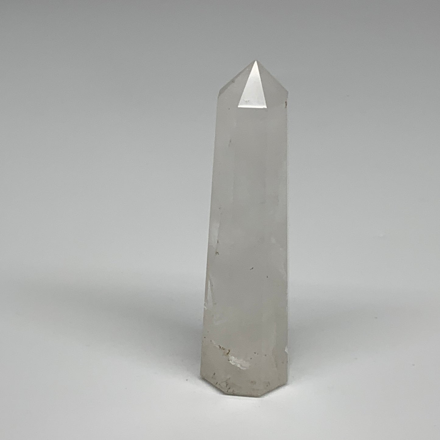 103.4g, 3.9"x1"x1", Natural Quartz Crystal Tower Point Obelisk @India, B31063