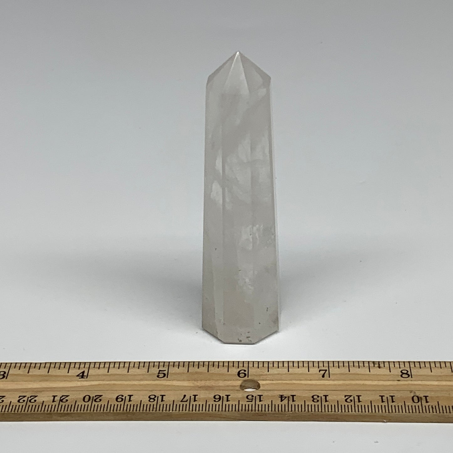 103.4g, 3.9"x1"x1", Natural Quartz Crystal Tower Point Obelisk @India, B31063