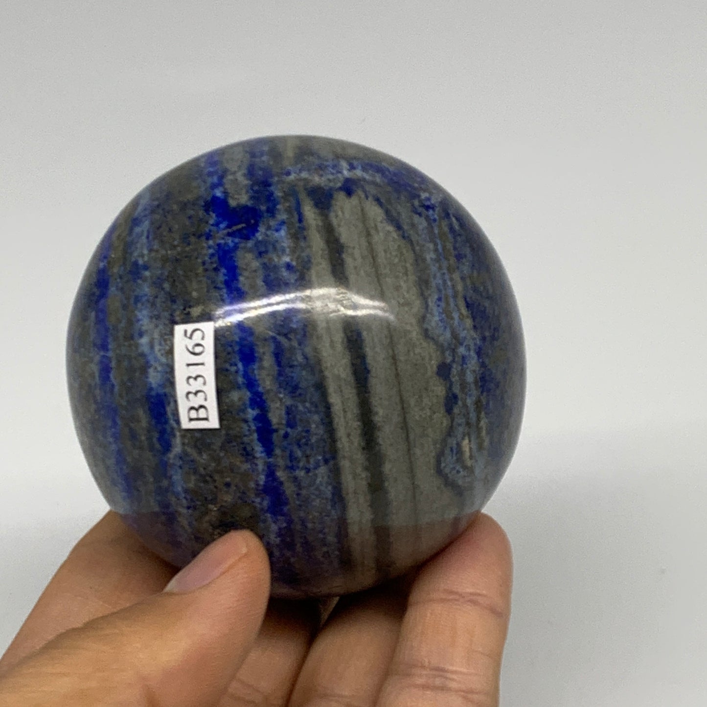 1.02 lbs, 2.6" (66mm), Lapis Lazuli Sphere Ball Gemstone @Afghanistan, B33165