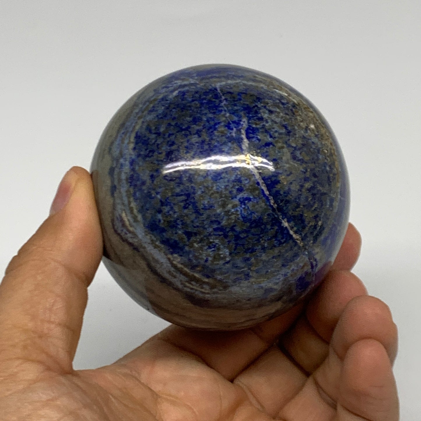 1.02 lbs, 2.6" (66mm), Lapis Lazuli Sphere Ball Gemstone @Afghanistan, B33165