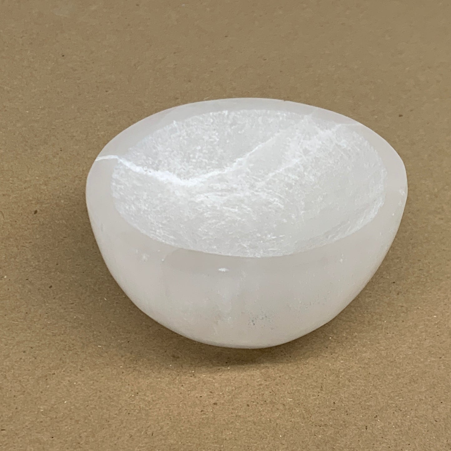 0.78 lbs, 3.5" Natural Round Selenite Bowl Crystals from Morocco, B35936
