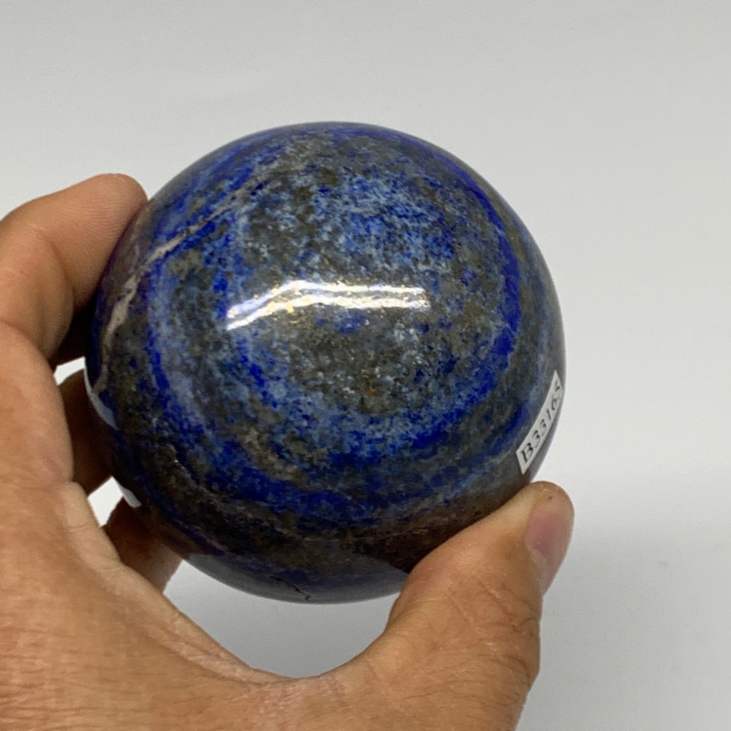 1.02 lbs, 2.6" (66mm), Lapis Lazuli Sphere Ball Gemstone @Afghanistan, B33165