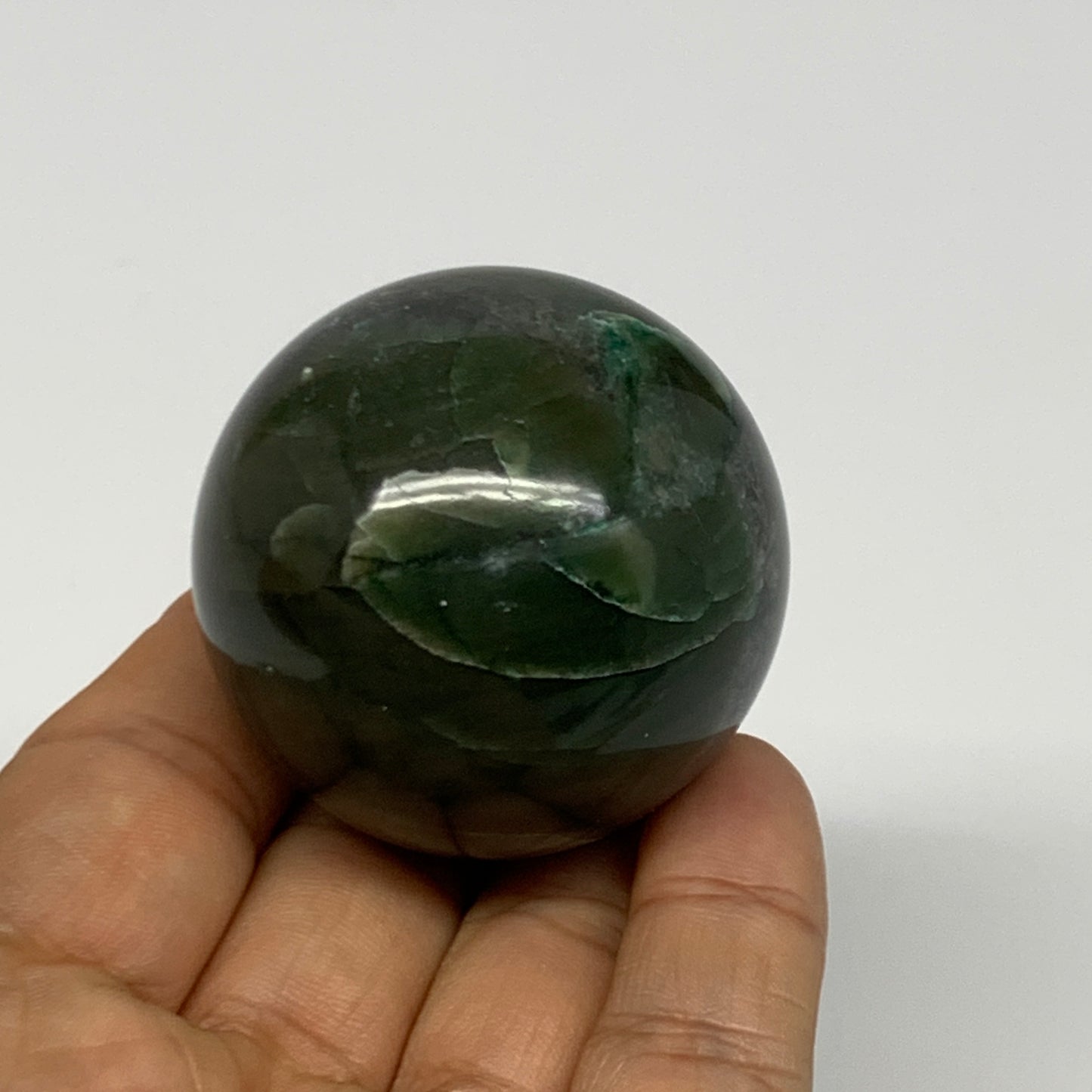 125.1g, 1.7"(44mm) Green Zade Stone Sphere Gemstone,Healing Crystal, B27166