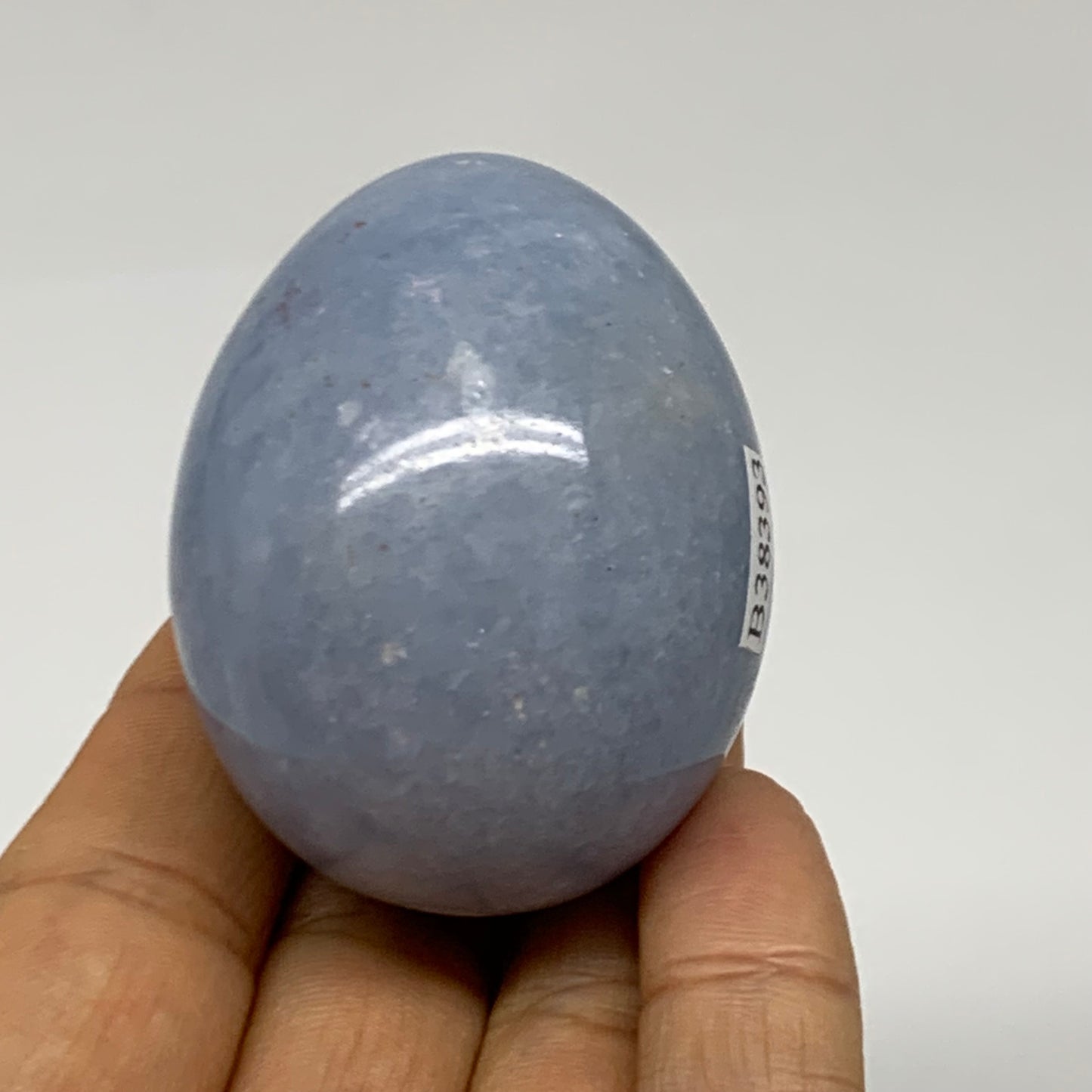 130g, 2.1"x1.7", Natural Blue Calcite Egg Polished Crystal @Madagascar, B38393