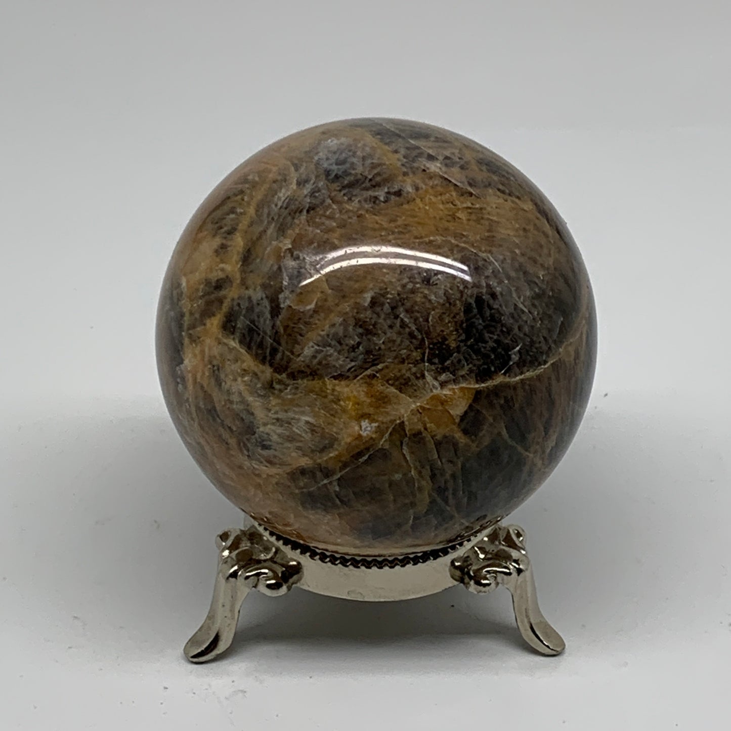 1.14 lbs, 2.9"(73mm), Black Moonstone Sphere Ball Gemstone Polished, B37529