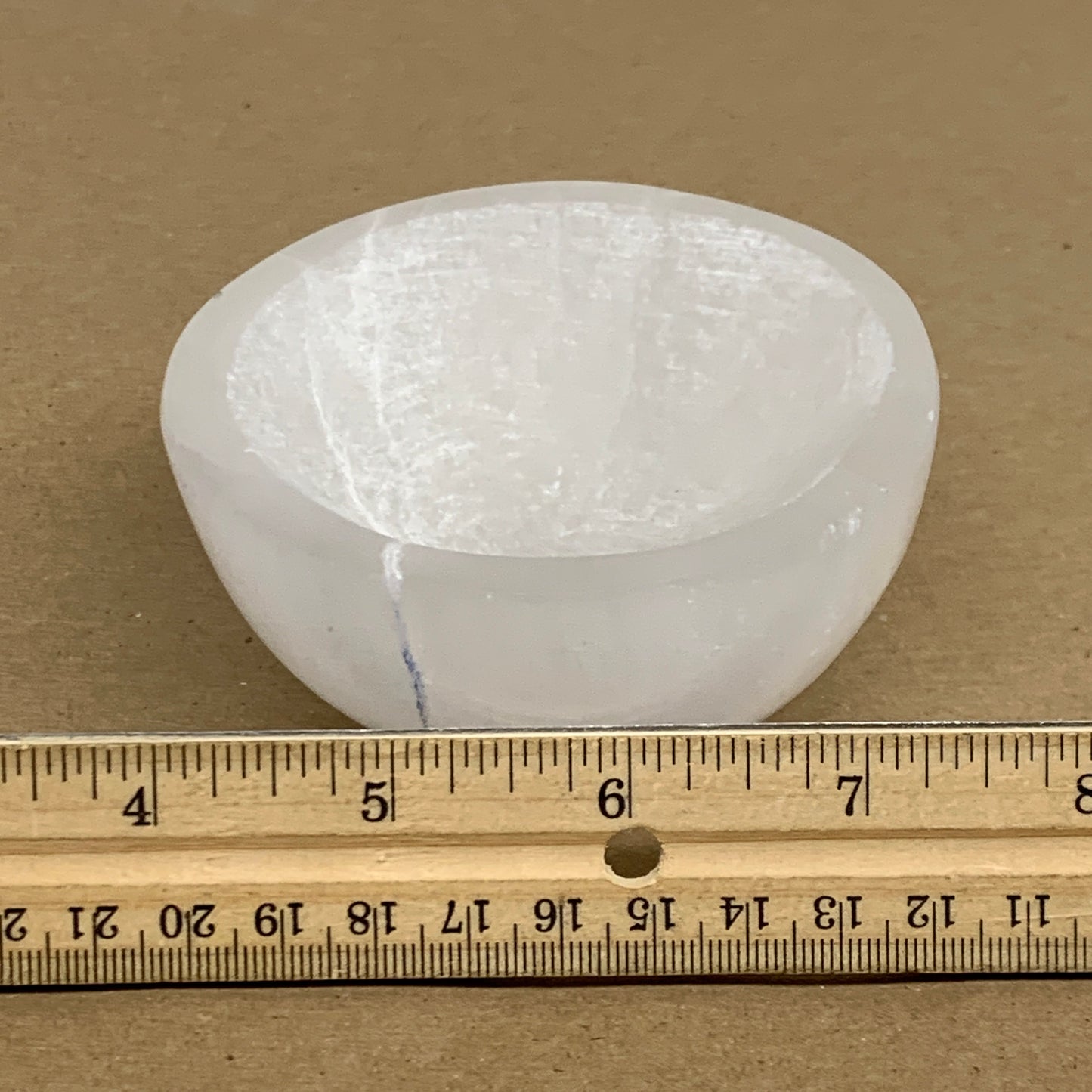 0.78 lbs, 3.5" Natural Round Selenite Bowl Crystals from Morocco, B35936