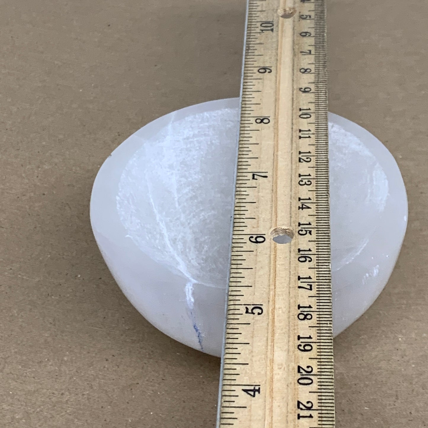 0.78 lbs, 3.5" Natural Round Selenite Bowl Crystals from Morocco, B35936