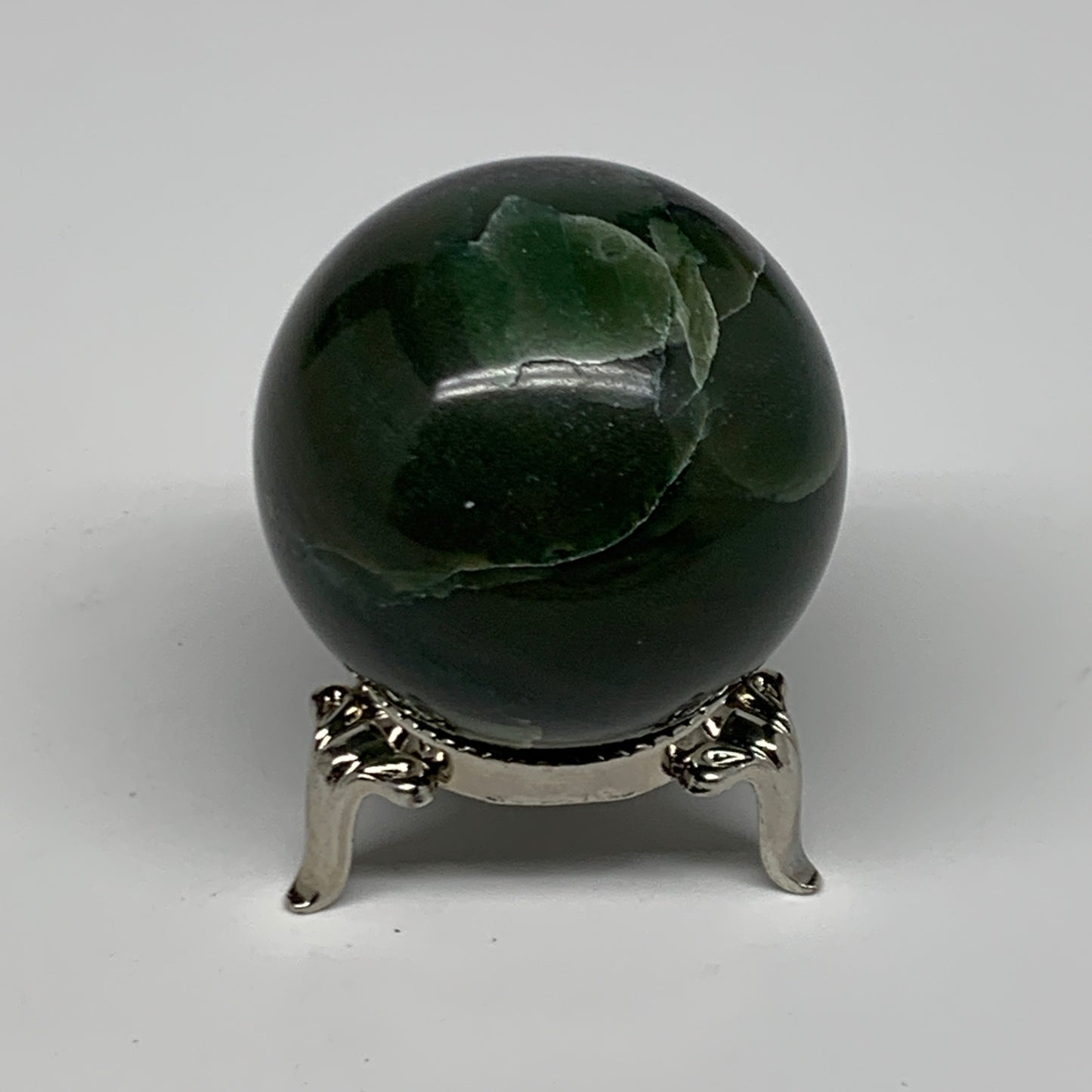 125.1g, 1.7"(44mm) Green Zade Stone Sphere Gemstone,Healing Crystal, B27166