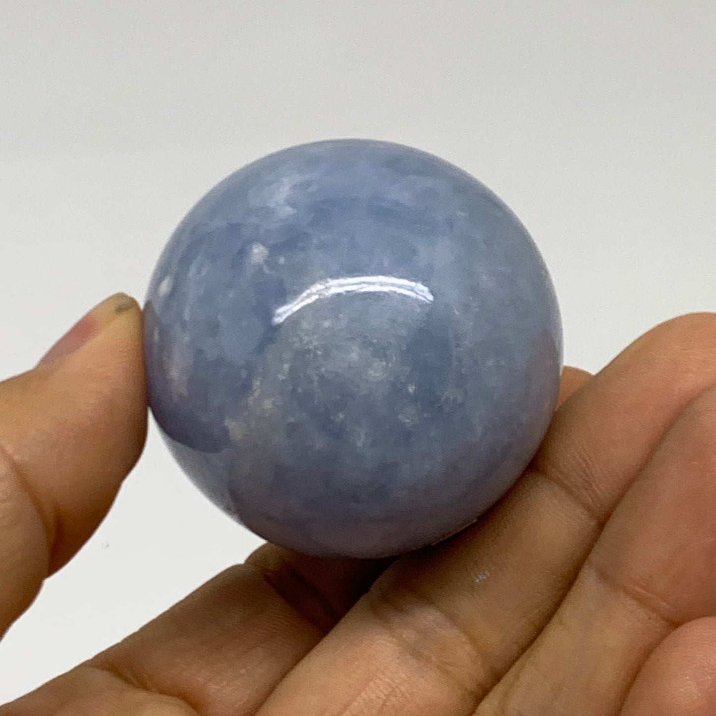 130g, 2.1"x1.7", Natural Blue Calcite Egg Polished Crystal @Madagascar, B38393