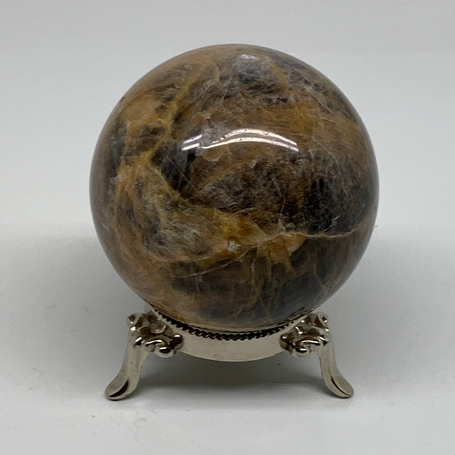1.14 lbs, 2.9"(73mm), Black Moonstone Sphere Ball Gemstone Polished, B37529