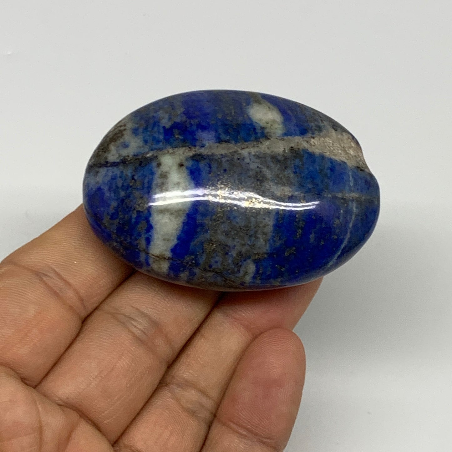 86.4g,2.2"x1.6"x0.9", Natural Lapis Lazuli Palm Stone @Afghanistan, B30343