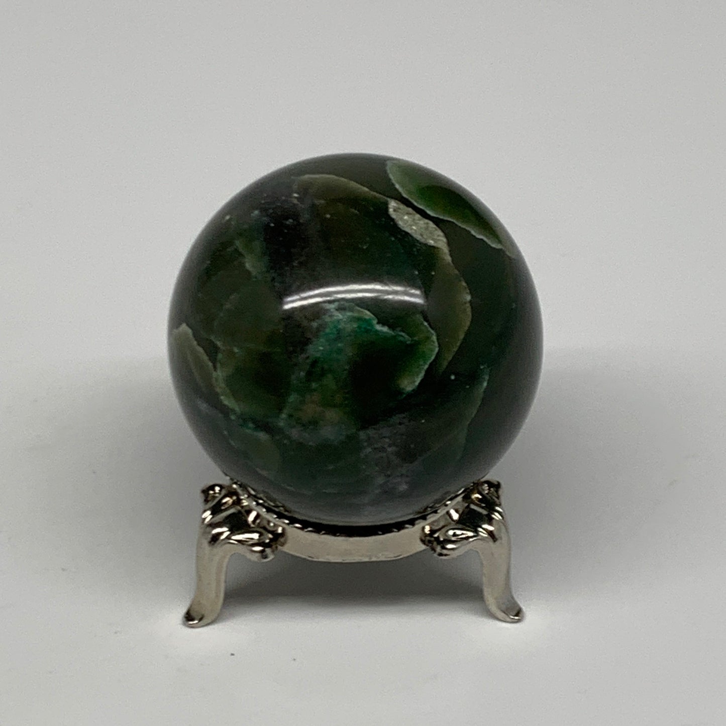 125.1g, 1.7"(44mm) Green Zade Stone Sphere Gemstone,Healing Crystal, B27166