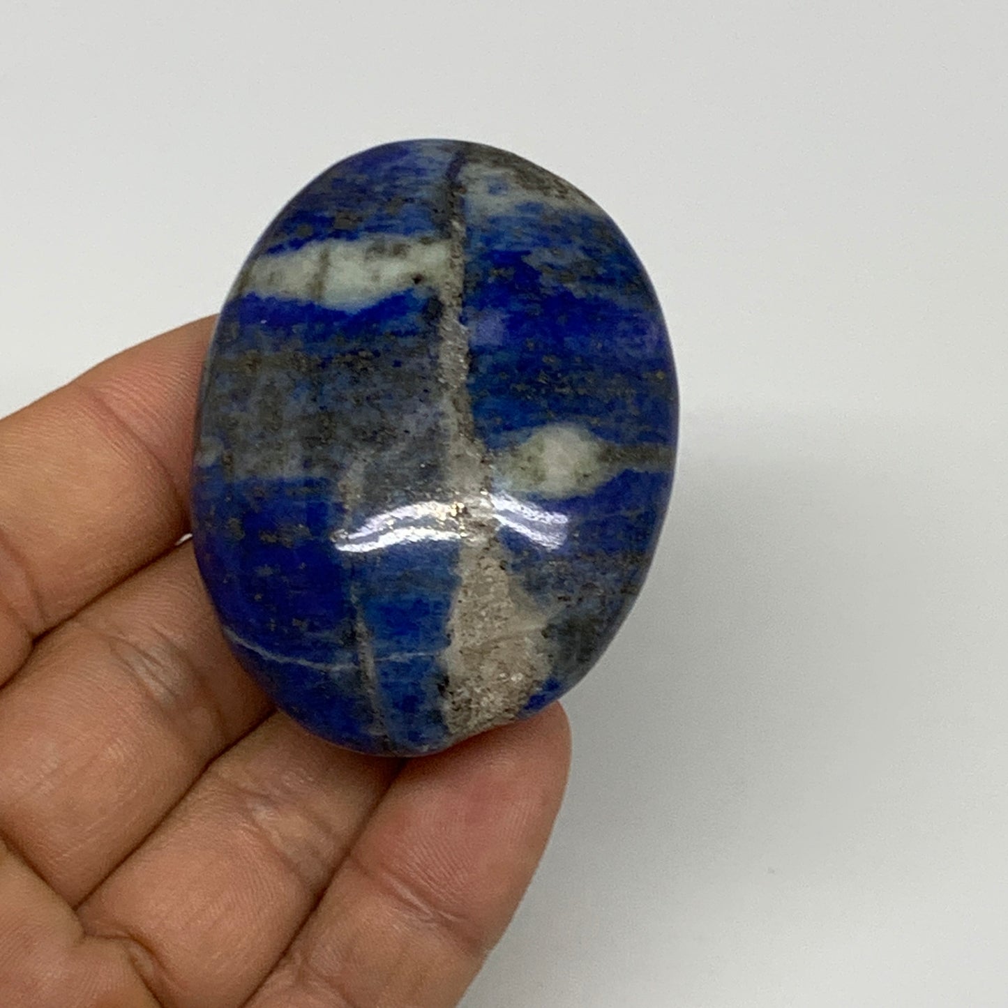 86.4g,2.2"x1.6"x0.9", Natural Lapis Lazuli Palm Stone @Afghanistan, B30343