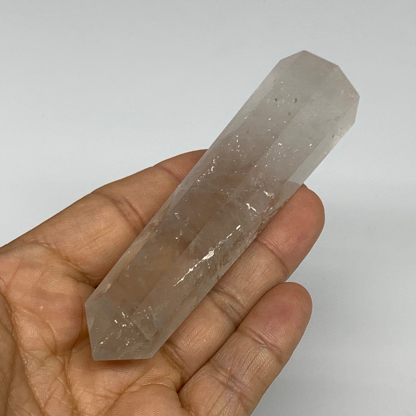 101.4g, 4.1"x1"x1", Natural Quartz Crystal Tower Point Obelisk @India, B31064