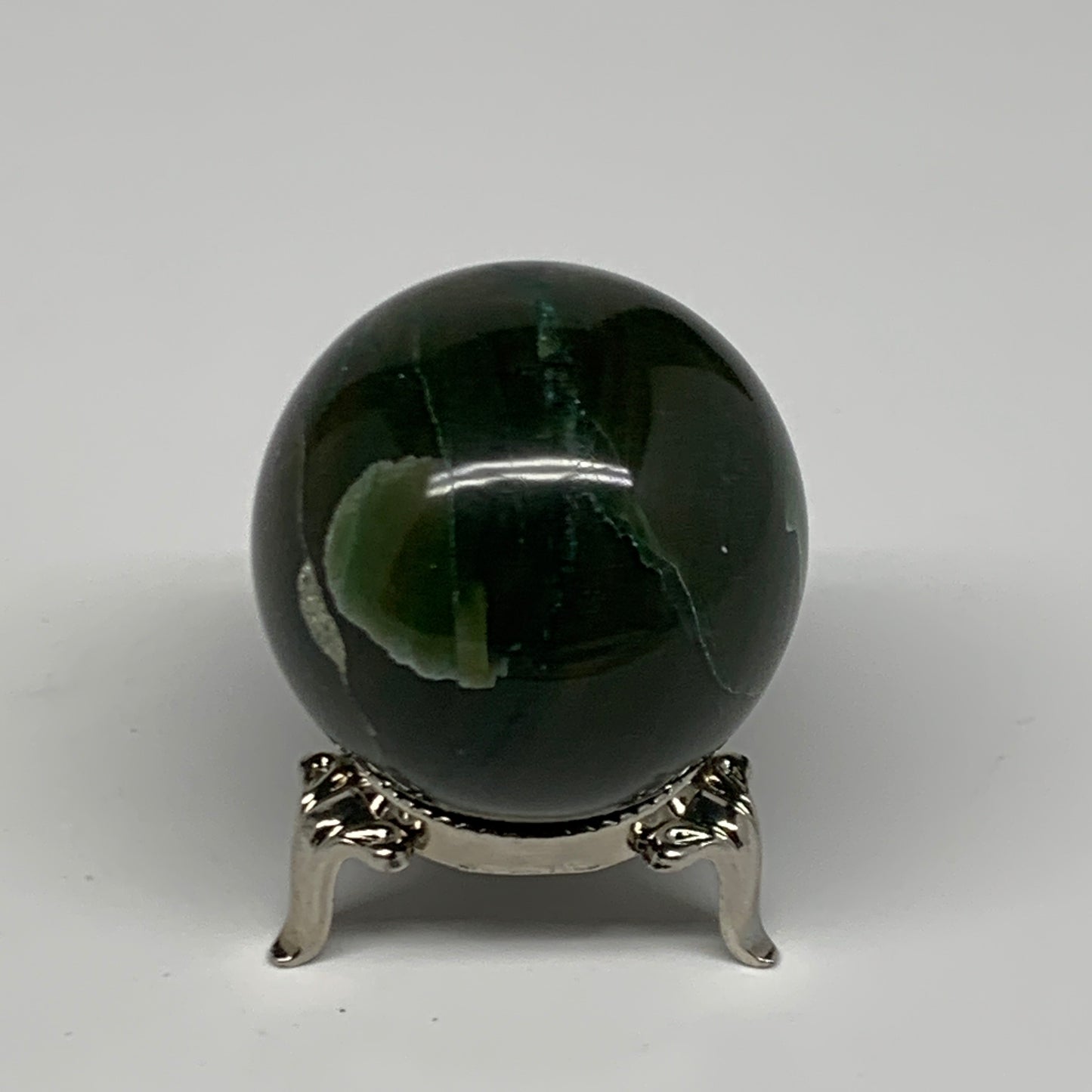 125.1g, 1.7"(44mm) Green Zade Stone Sphere Gemstone,Healing Crystal, B27166