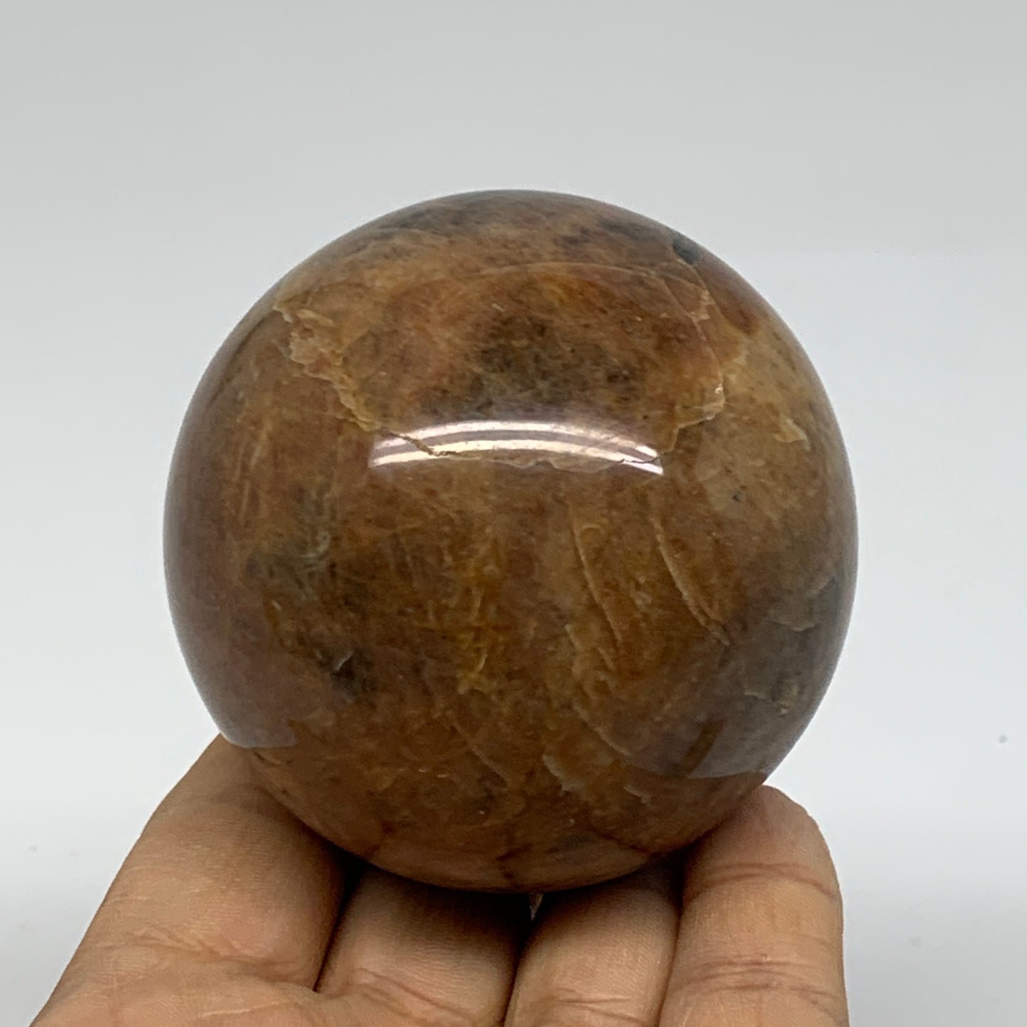 0.77 lbs, 2.5"(64mm), Black Moonstone Sphere Ball Gemstone Polished, B37530