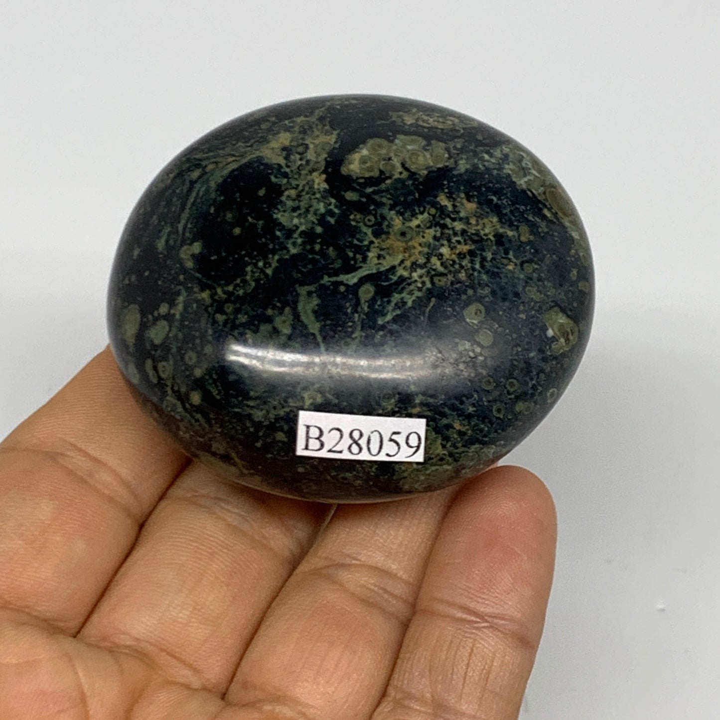 120.6g, 2.2"x2.1"x1.1", Crocodile Kambaba Jasper Palm-Stone @Madagascar, B28059