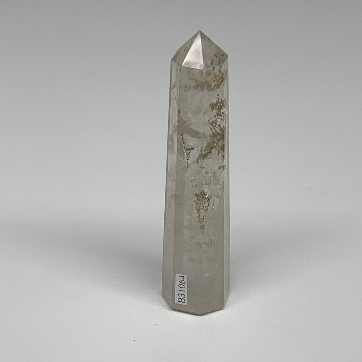 101.4g, 4.1"x1"x1", Natural Quartz Crystal Tower Point Obelisk @India, B31064