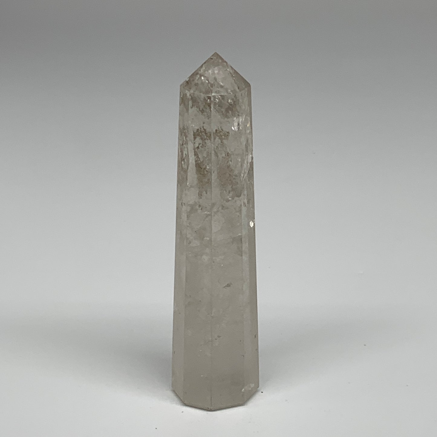 101.4g, 4.1"x1"x1", Natural Quartz Crystal Tower Point Obelisk @India, B31064