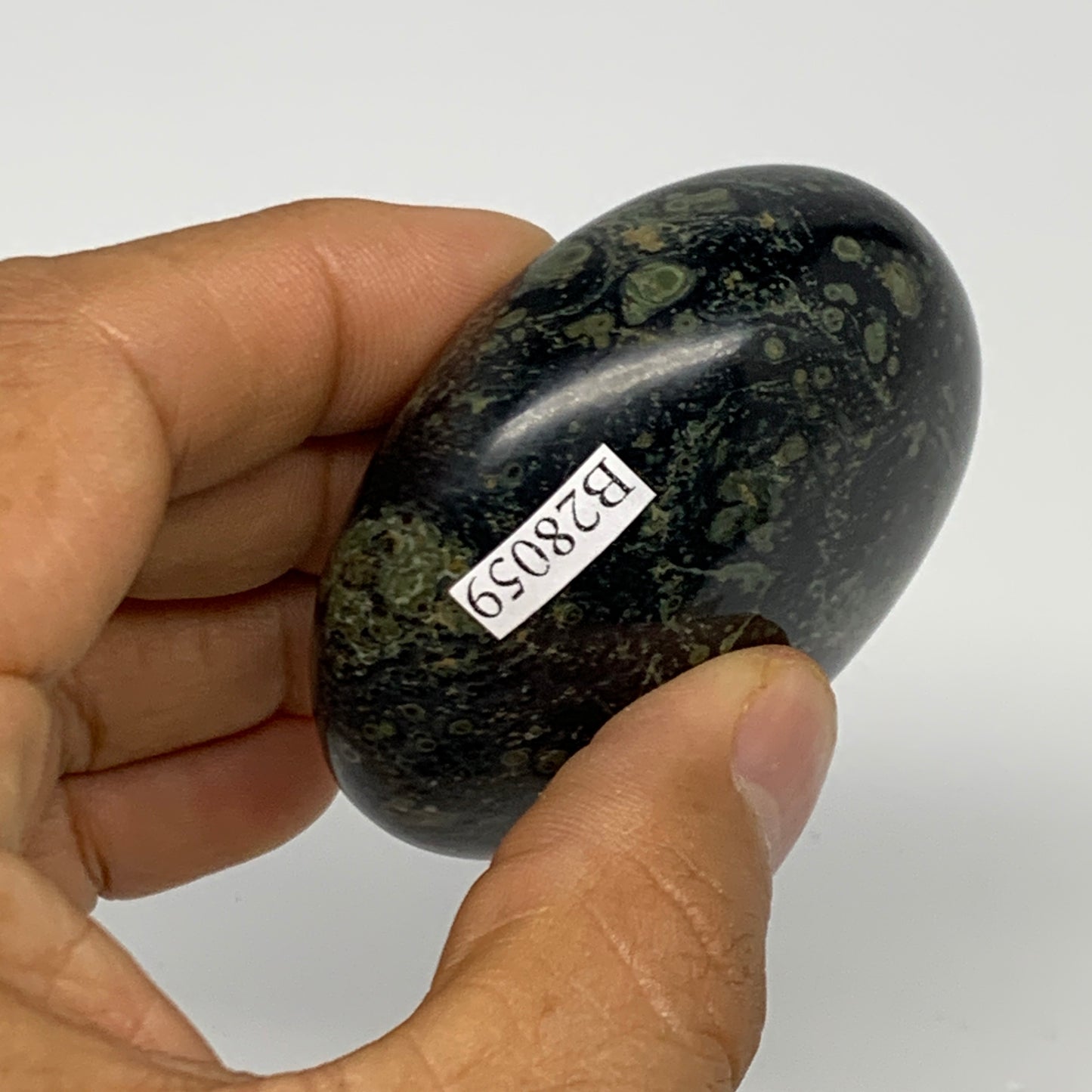 120.6g, 2.2"x2.1"x1.1", Crocodile Kambaba Jasper Palm-Stone @Madagascar, B28059