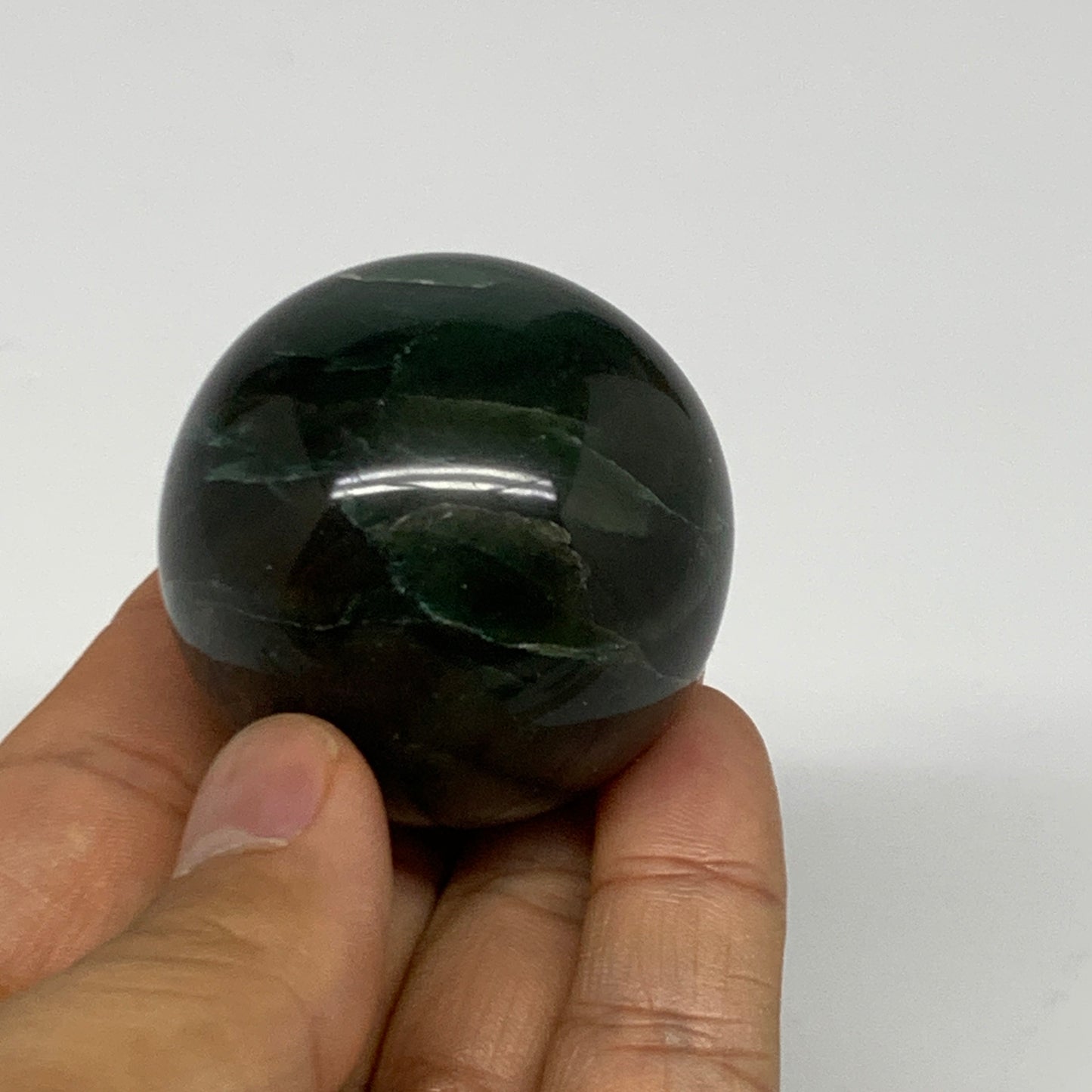 116.1g, 1.7"(43mm) Green Zade Stone Sphere Gemstone,Healing Crystal, B27167