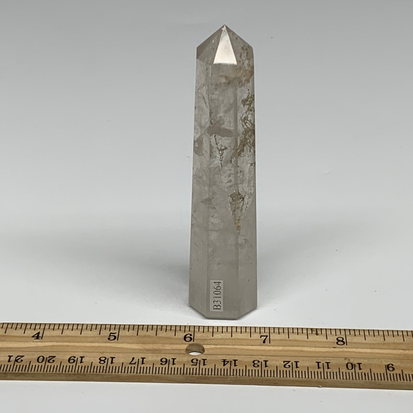 101.4g, 4.1"x1"x1", Natural Quartz Crystal Tower Point Obelisk @India, B31064
