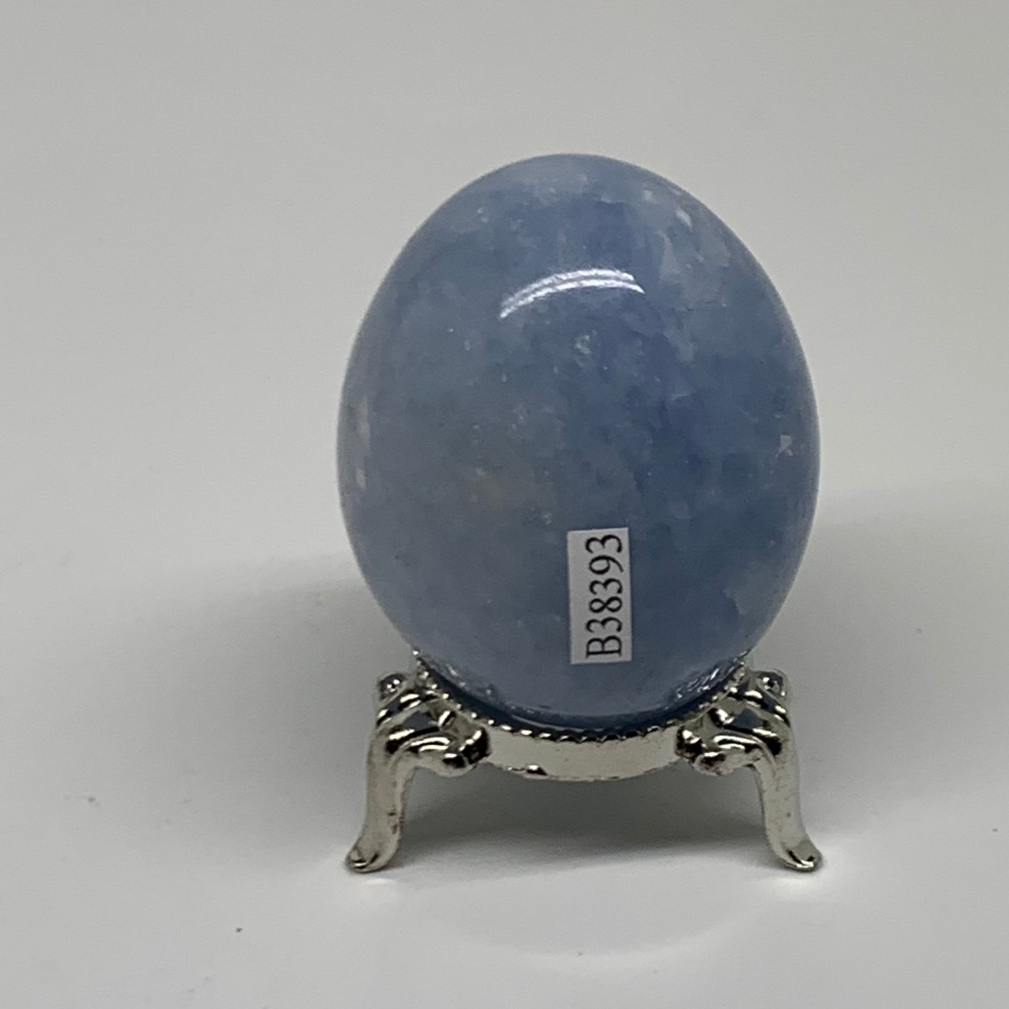 130g, 2.1"x1.7", Natural Blue Calcite Egg Polished Crystal @Madagascar, B38393