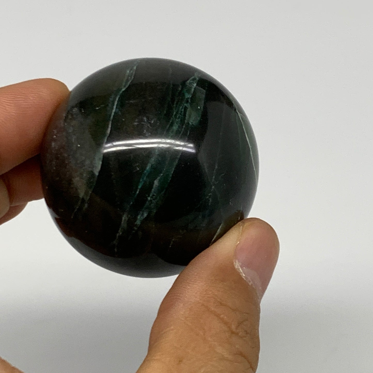 116.1g, 1.7"(43mm) Green Zade Stone Sphere Gemstone,Healing Crystal, B27167
