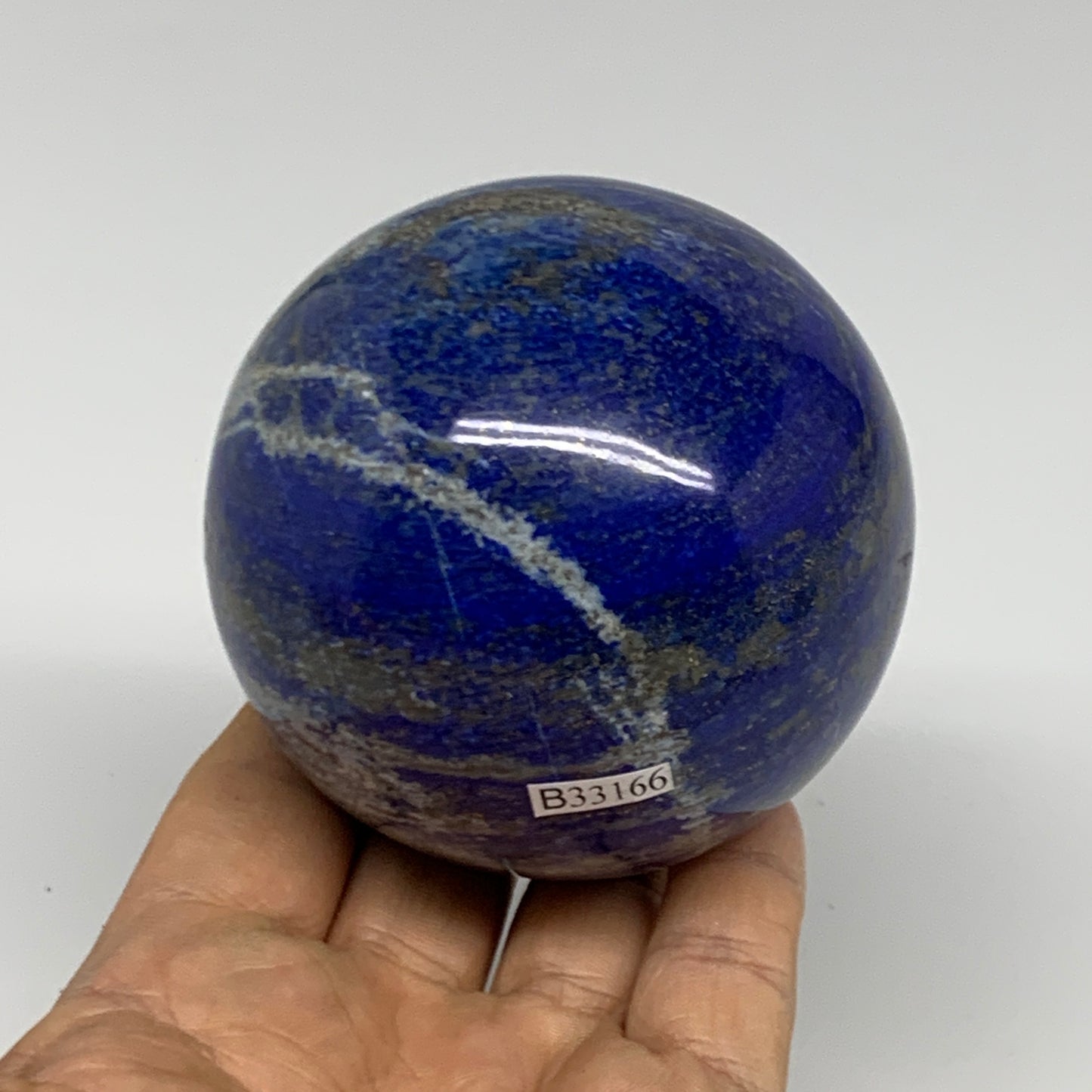 1.43 lbs, 2.9" (75mm), Lapis Lazuli Sphere Ball Gemstone @Afghanistan, B33166