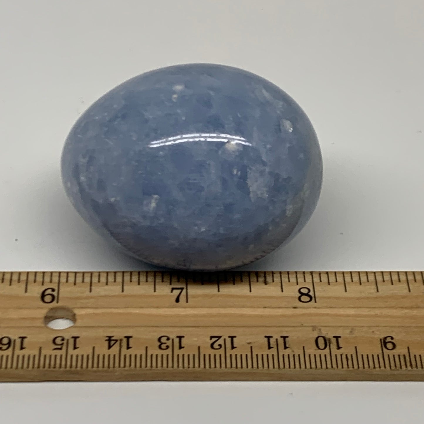 130g, 2.1"x1.7", Natural Blue Calcite Egg Polished Crystal @Madagascar, B38393
