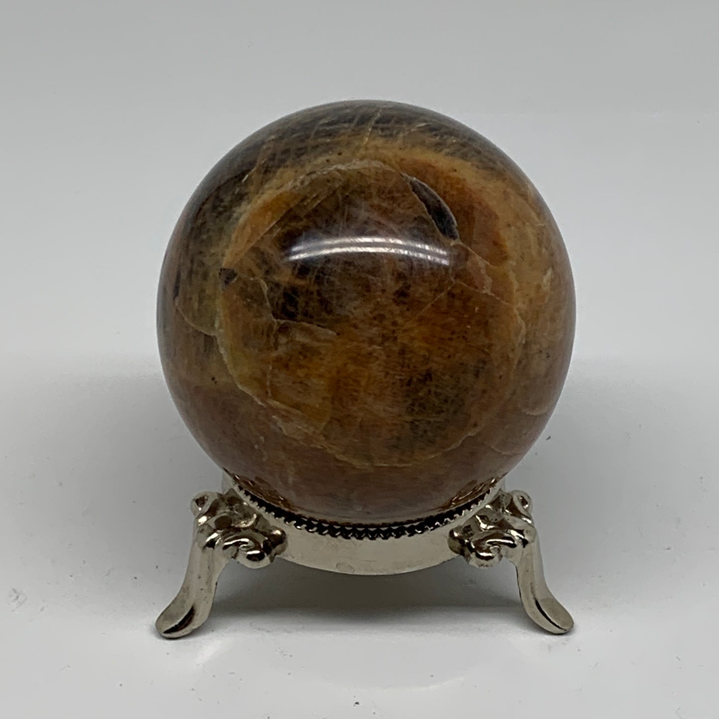 0.77 lbs, 2.5"(64mm), Black Moonstone Sphere Ball Gemstone Polished, B37530