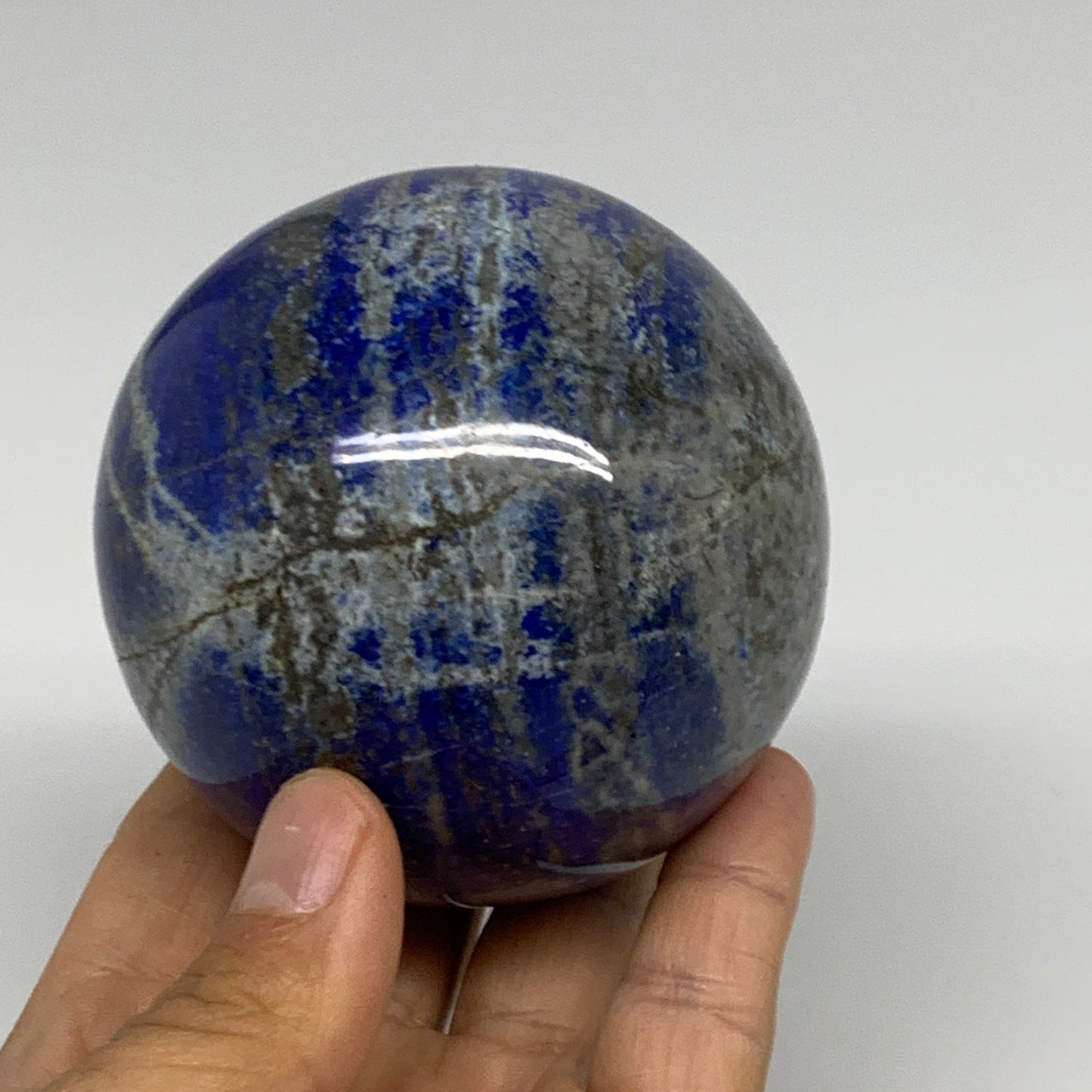 1.43 lbs, 2.9" (75mm), Lapis Lazuli Sphere Ball Gemstone @Afghanistan, B33166