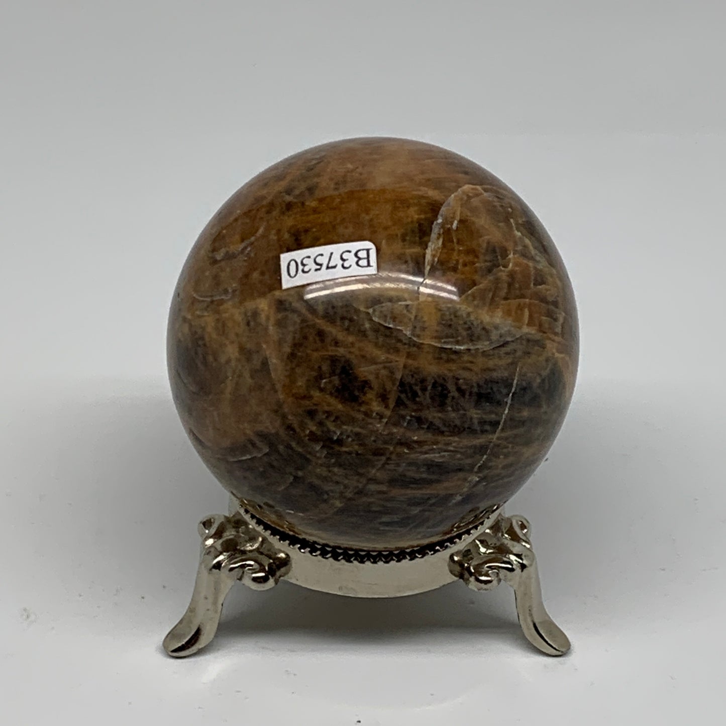 0.77 lbs, 2.5"(64mm), Black Moonstone Sphere Ball Gemstone Polished, B37530