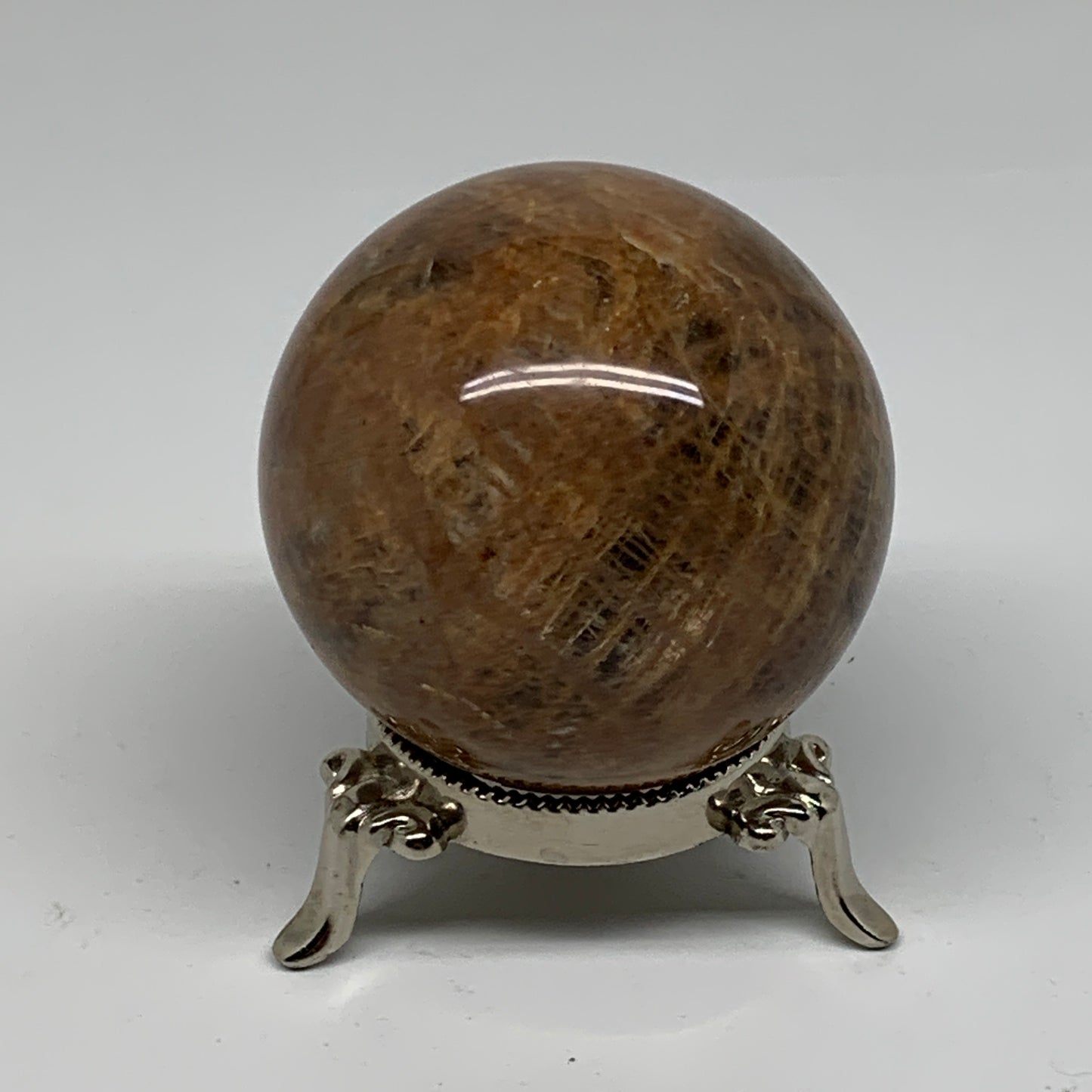 0.77 lbs, 2.5"(64mm), Black Moonstone Sphere Ball Gemstone Polished, B37530