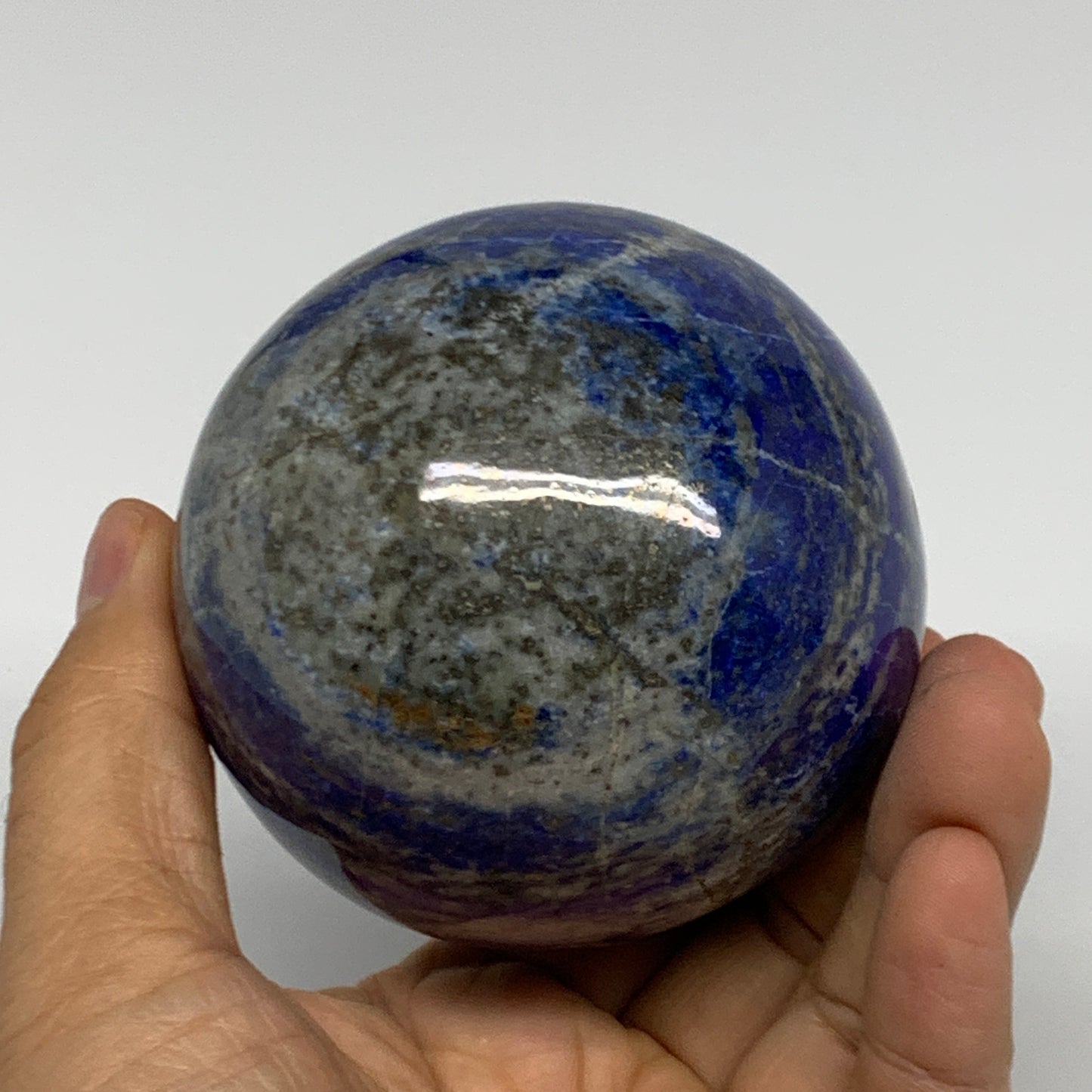 1.43 lbs, 2.9" (75mm), Lapis Lazuli Sphere Ball Gemstone @Afghanistan, B33166