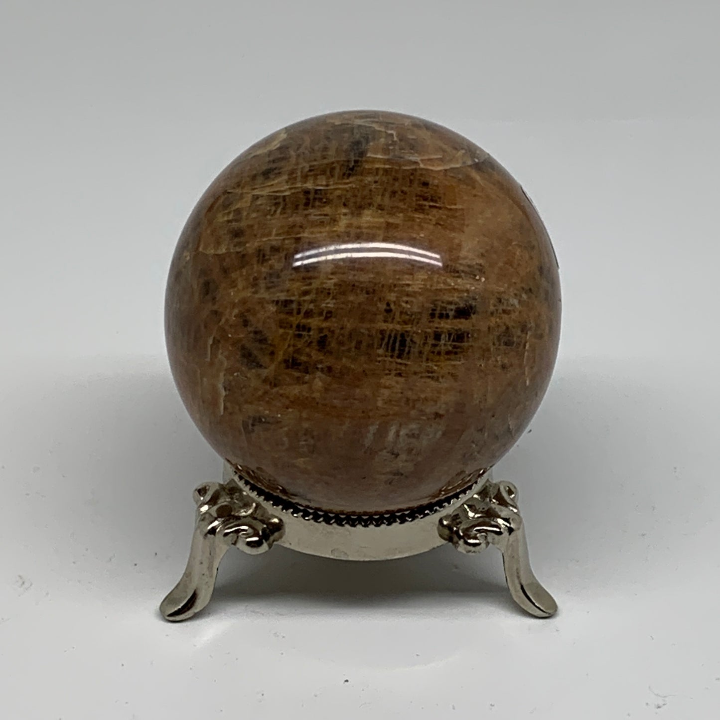 0.77 lbs, 2.5"(64mm), Black Moonstone Sphere Ball Gemstone Polished, B37530