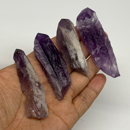 114.8g, 2.4" - 3", 4pcs, Amethyst Point Polished Rough lower part @Brazil, B2885